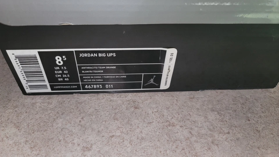 Jordan Big Ups антрацит/командный оранжевый - Изображение 2 из 4