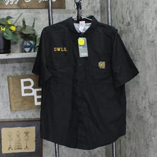 Pro Edge Mens Kennesaw State Owls Button Up Short Sleeve Mesh Lined Shirt S M L