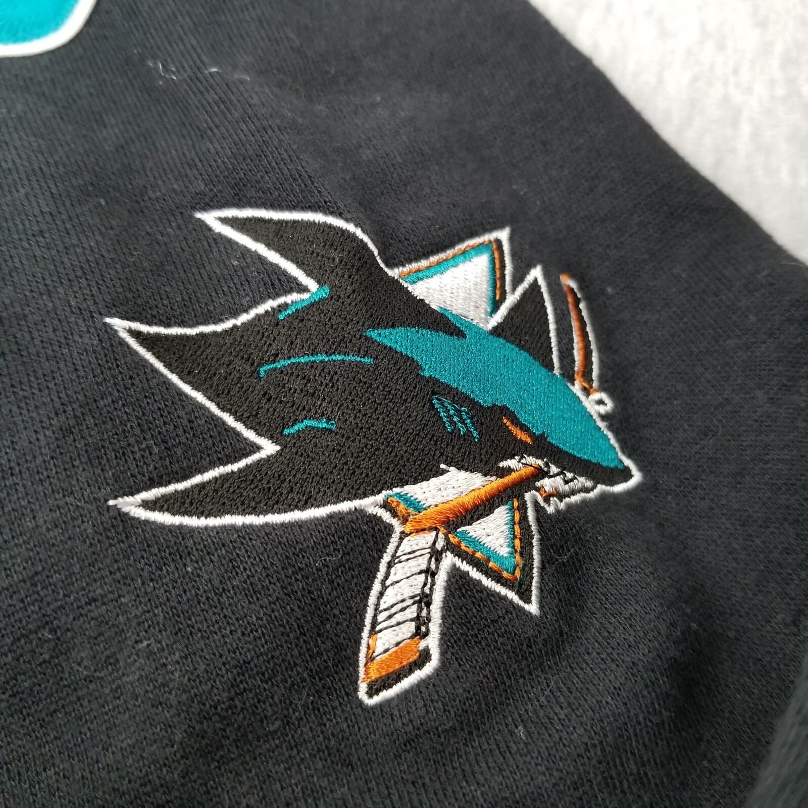 San Jose Sharks Hoodie Men's Extra Large Black Teal NHL Sweater Reebok Full Zip image 6