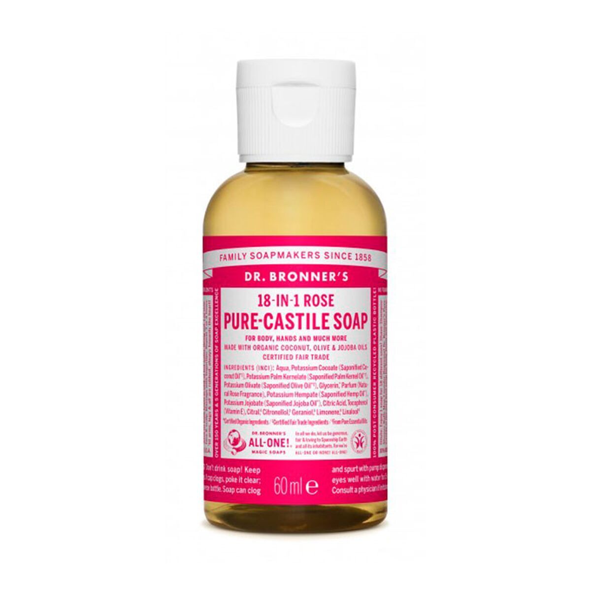 Jabón Líquido Dr Bronner's 60 ml Rosas