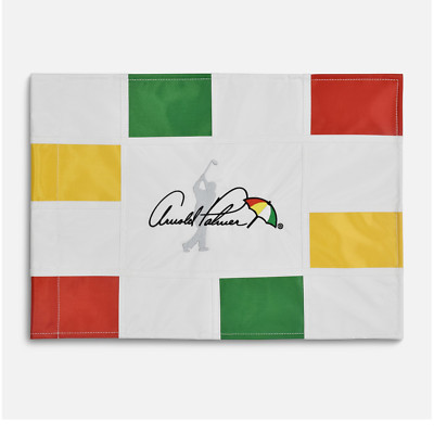 Official Arnold Palmer Signature Umbrella Checkered Embroidered Golf Flag    
