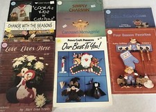 8 Vintage Tole Painting  Craft Books Folk Art Holiday Country Patterns 80  s 90s