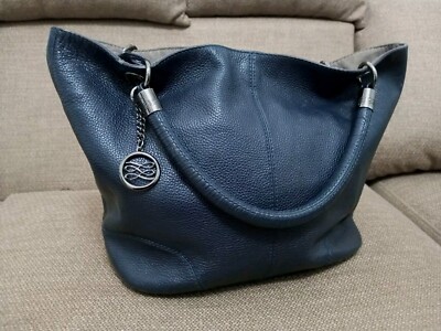 Lancel Paris 1876 French Flair Handbag Leather Blue Double