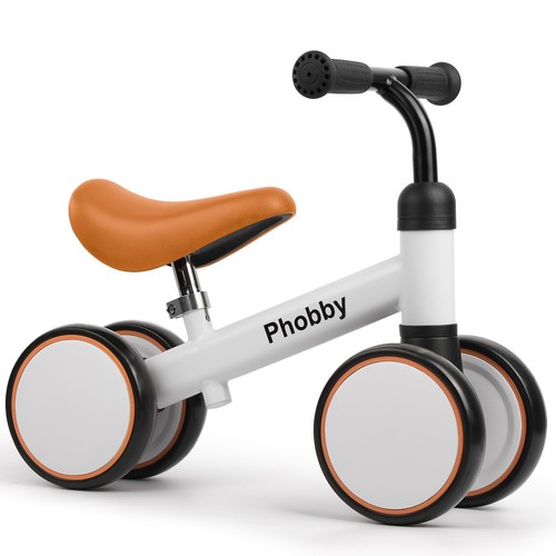Baby Balance Bike for 1 2 3 Years Old Boys Girls, 4 Wheels Toddler Bike with ... - Afbeelding 1 van 7