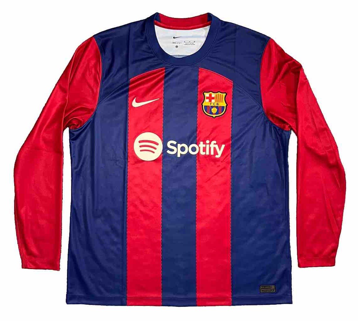 Mens Size XL Barcelona 2023/24 Long Sleeve Football Soccer Jersey