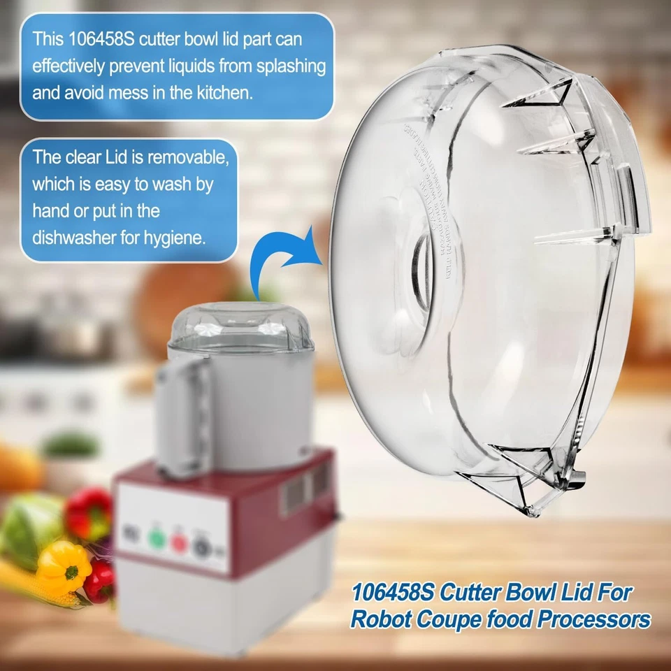 for Robot Coupe 106458S R100B R100BCLR R2 R2B Commercial Mixer Cutter Bowl Lid - Image 3 of 4