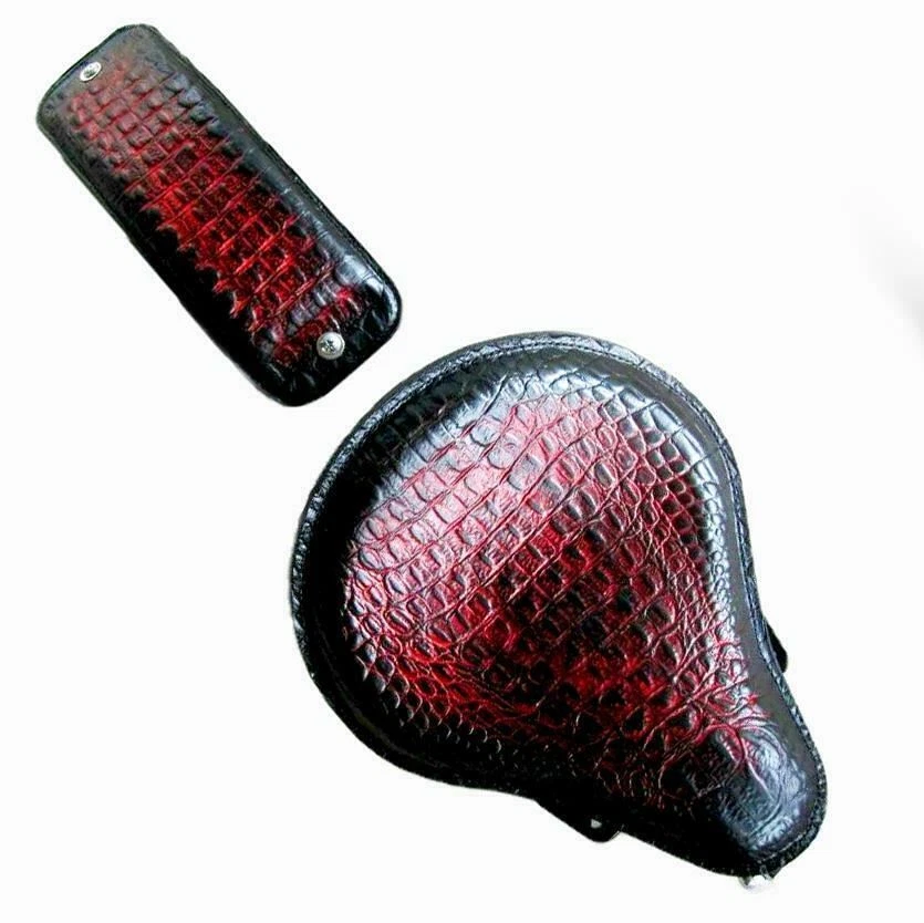 Harley Dyna 2006-2017 kit de instalación de asiento de resorte pasajero hormiga cuero rojo bc Foto 2 de 4