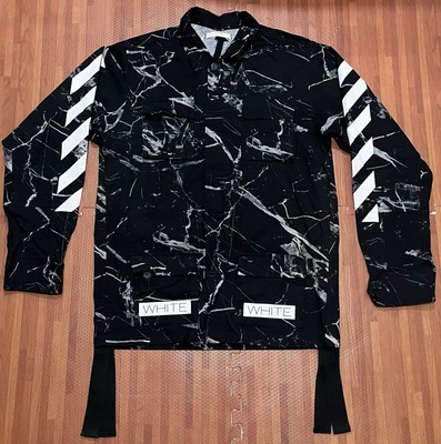 Off-White Virgil Abloh Size Large Black White Marble Print Light 