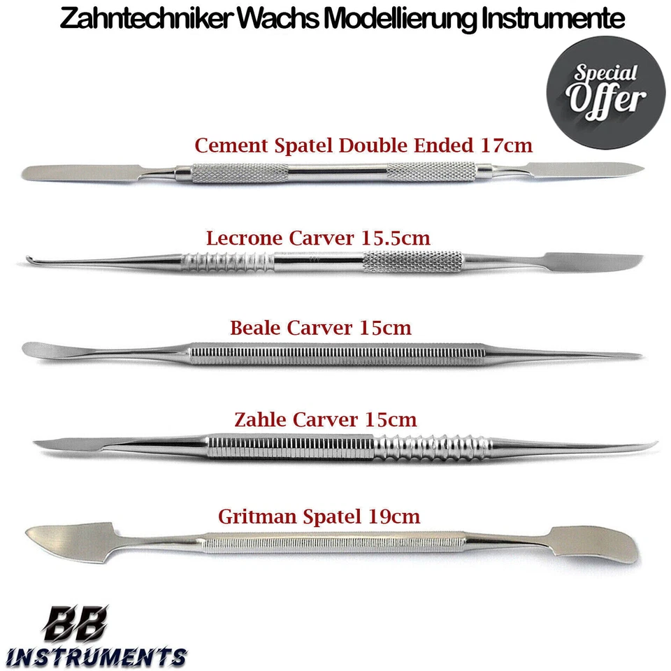 SLITE TECH INSTRUMENTS Wachsmesser Wachs Formung Le Cron Zahle Beale Zahntechniker Zementspatel Gritman