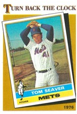 1986 Topps Baseball  TOM SEAVER #402 - TURN BACK THE CLOCK - METS - HALL OF FAME