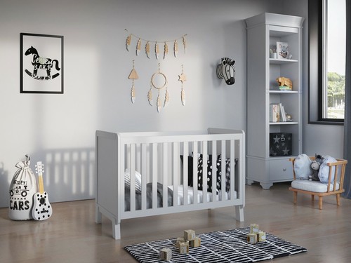 Baby Cot Bed 120x60cm with Wooden Barrier & Deluxe Aloe Vera Mattress - Picture 3 of 25