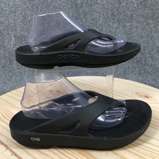 Oofos Sandals Mens 10 Womens 12 OOriginal Flip Flop Thong Black Toe Post Casual