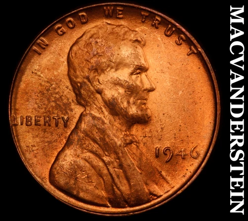 1946 Lincoln Wheat Cent- Red- Choice Gem Brilliant Uncirculated Luster #J4682