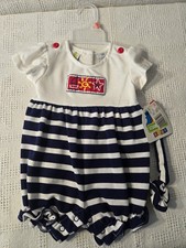 Vintage NOS Sesame Street Romper Baby Girl 3-6 Mos. with Headband