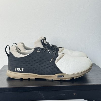 True Linkswear Original 1.2 Mens 15 Golf Shoes White Black Gray Athletic Leather