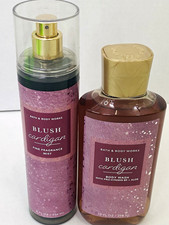 Bath Body Works Blush Cardigan Mist Body Wash Set 10oz/8oz With Aloe
