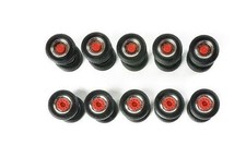 HERPA - 10 set di pneumatici per camion con cerchi a doppia girevoli - cromat...