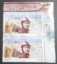 FRANCE 2011 timbre 74a en PAIRE PEQUET POSTE AERIENNE AVION oblitéré BANDELETTE