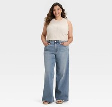 Universal Thread Women's High Rise Wide Leg Jeans, Size 26 Regular, Medium Wash