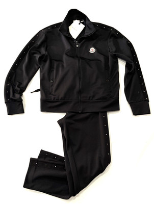 Moncler men's Black Sweatpants & Jacket 2 piece Lounge Set - Small -retail $1855