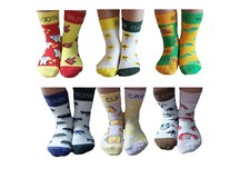 6 Pairs Kids Crewcut Socks Size L 9 To 12 Years Cupcake Sunflower Rainbow Cute