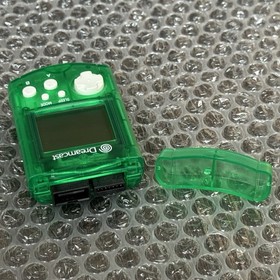 Sega Dreamcast Lime Clear Green VMU Visual Memory Unit + Dust Cover HKT-7000 JPN