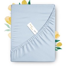 Egyptian Cotton Twin Fitted Sheet 800 TC Sky Blue 16 Inch Deep Pocket Sateen