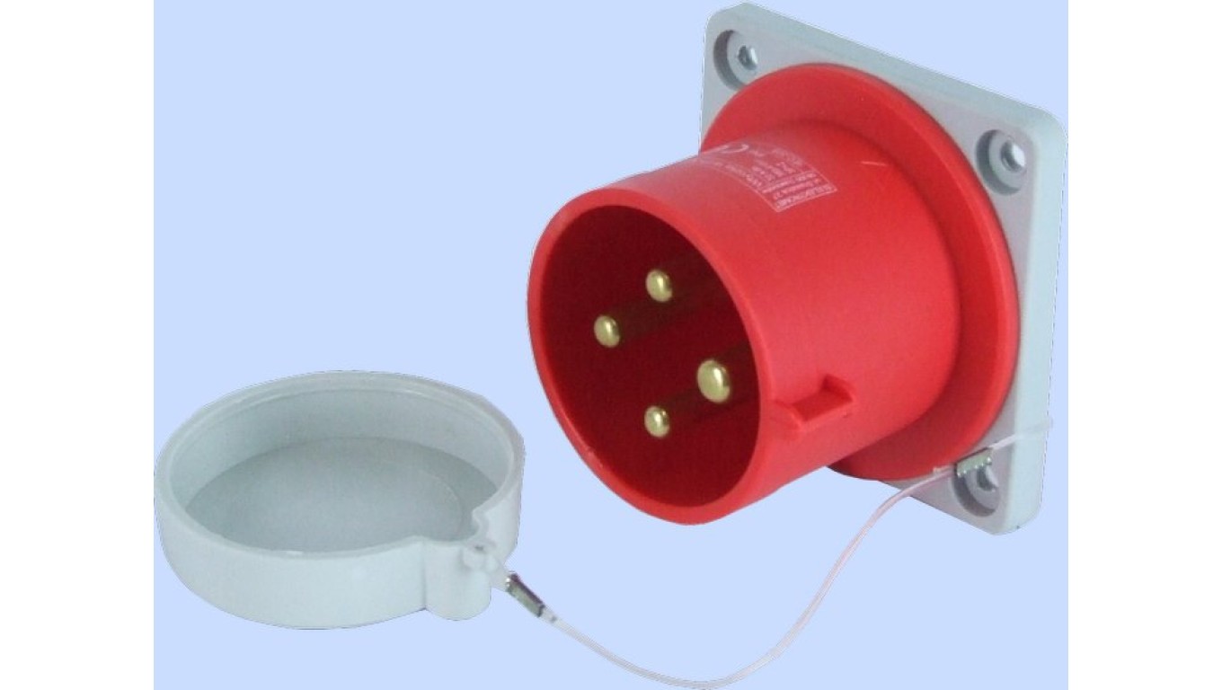 Panel Plug Straight 32A 3P+Z 400V Red IP44 WTP 922036