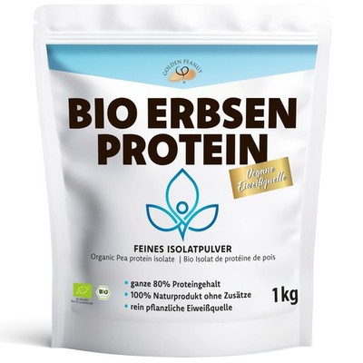 Bio Erbsenprotein 1 kg Isolat Pea Protein vegane Proteinquelle High Protein 80%