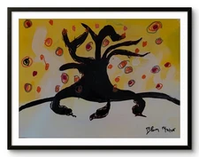 Abstract Expressionist Original Painting Paper 14x11 B Perry Rowell