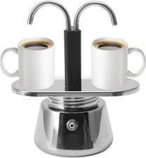 Stainless Steel Stovetop Coffee Maker, Classic Italian Double Tube Pot, Moka