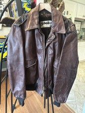 Rare 1970/80s Schott NYC A2 Cowhide Bomber Jacket Size 46 Made In USA, 23x28