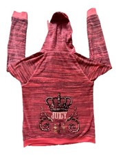 Juicy Couture Velour Zip Hoodie Pink Women  s M Y2K Rhinestone Crown