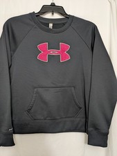 Under Armour ColdGear Storm Women  s L Black Fleece Sweatshirt Pink Logo