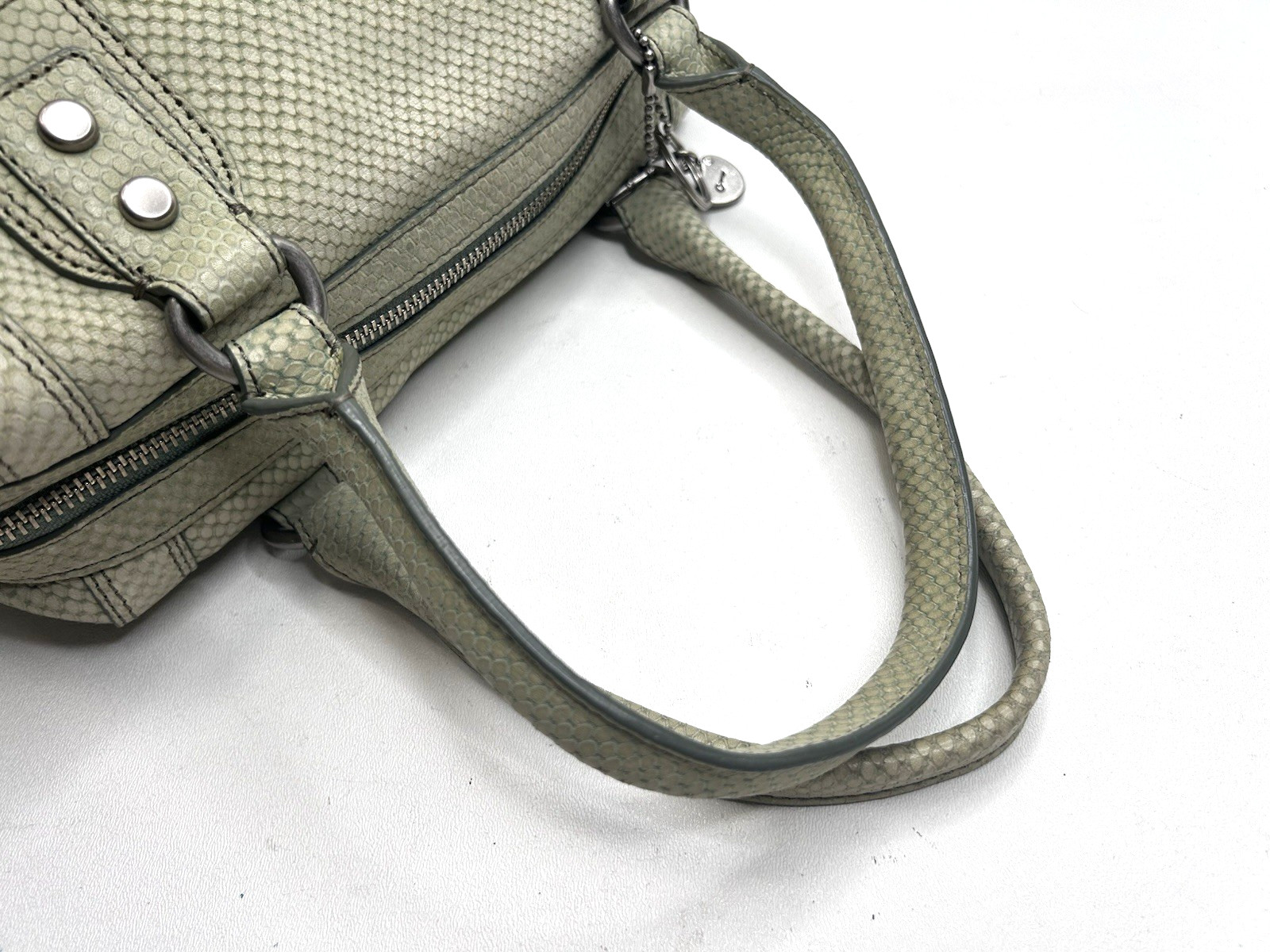 FOSSIL Light Green Python LEATHER Satchel MARLOW … - image 10