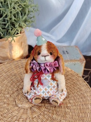 Mini Artist Rabbit Bunny Teddy Bear Friends Vintage Style OOAK Circus Natalitaar