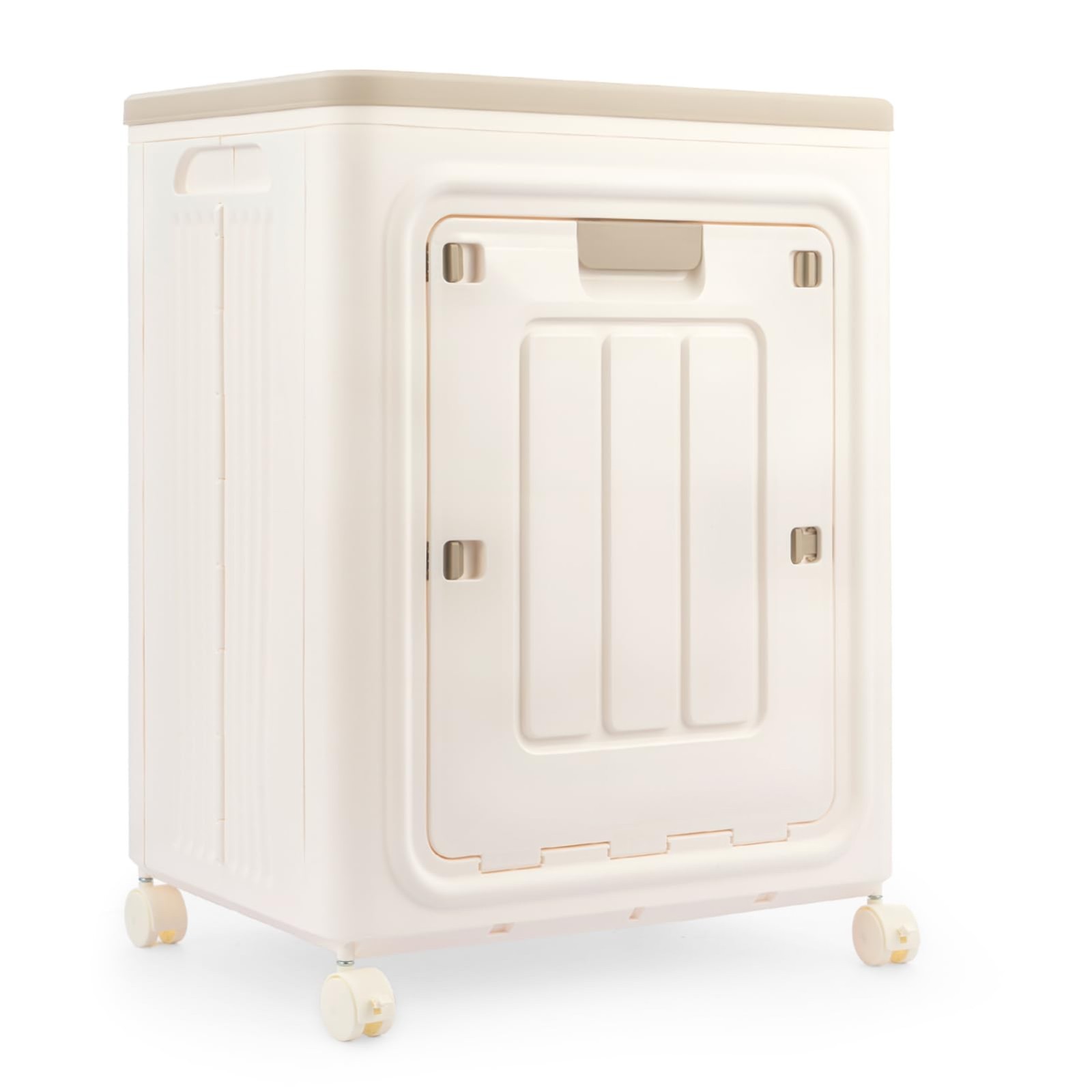 Portable Foldable Plastic Storage Closet with Door & Wheels Expandable Storage