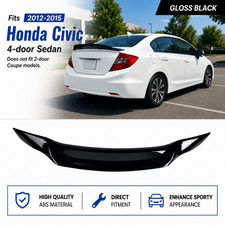 Gloss Black Jdm R Style Duckbill Trunk Spoiler For 2012-15 Honda Civic 4dr Sedan Gloss Black Jdm R Style Duckbill Trunk Spoiler For 2012-15 Honda Civic 4dr Sedan