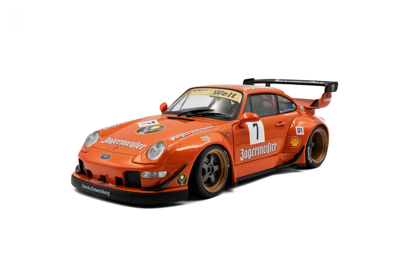 Solido 1/18 2020 Porsche Jagermeister #7 RWB Body Kit Orange S1808506
