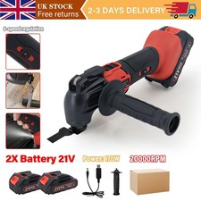 Cordless Oscillating Multi Tool Sander Cutter 6 Speeds & 2 Battery & USB Cable