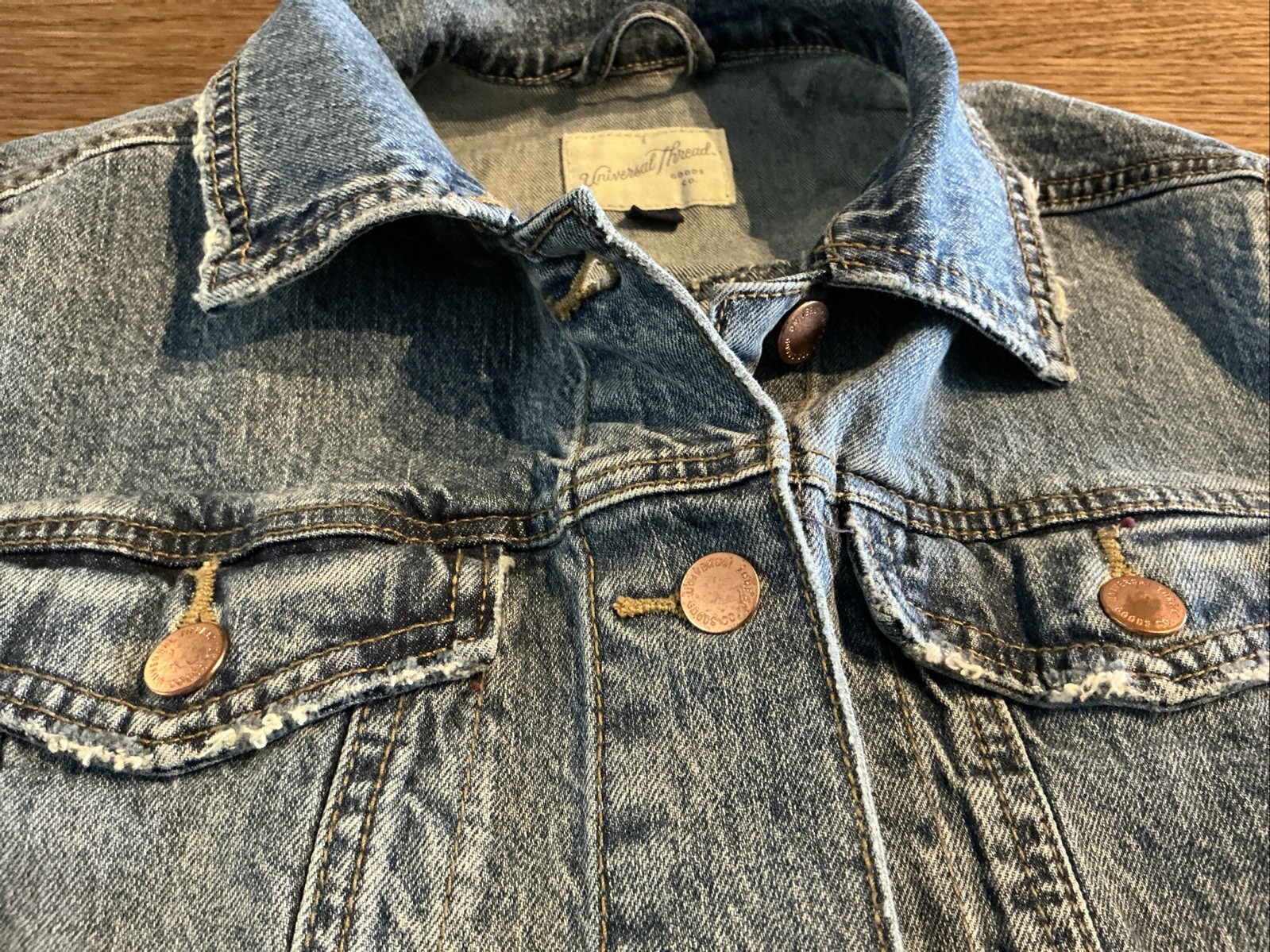 UNIVERSAL THREAD Waist Length Button Down Denim J… - image 9