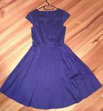 Rockabilly 50er Swing Kleid  knielang königsblau Gr. XS neu Baumwolle & Spandex