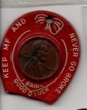 Red Horseshoe Plastic encased 1948 cent