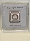 Geiger Edelmetalle 5 Gram .999 Fine Silver Square Bar -In Hard Plastic Assay