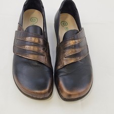 Naot Koru Black Bronze Leather Slip On Loafers Shoes EU 40 US 9 Made in Israel