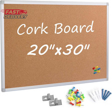 Board2By Cork Board Bulletin Board 20 X 30 Inches, Silver Aluminium Framed Corkb