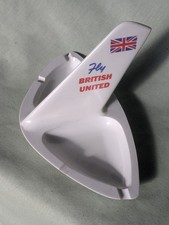 British United white melamine(?) ashtray: 11cm tall: includes bonus Airfix craft