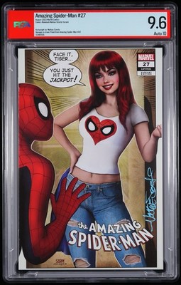 Mavel Amazing Spider-Man #27 Singed by Nathan Szerdy PSA 9.6 NM/MT, Auto 10
