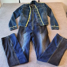 RARE Vintage Girbaud Marithe Francois Denim Jumpsuit Two Piece Women’s Sz  10/M