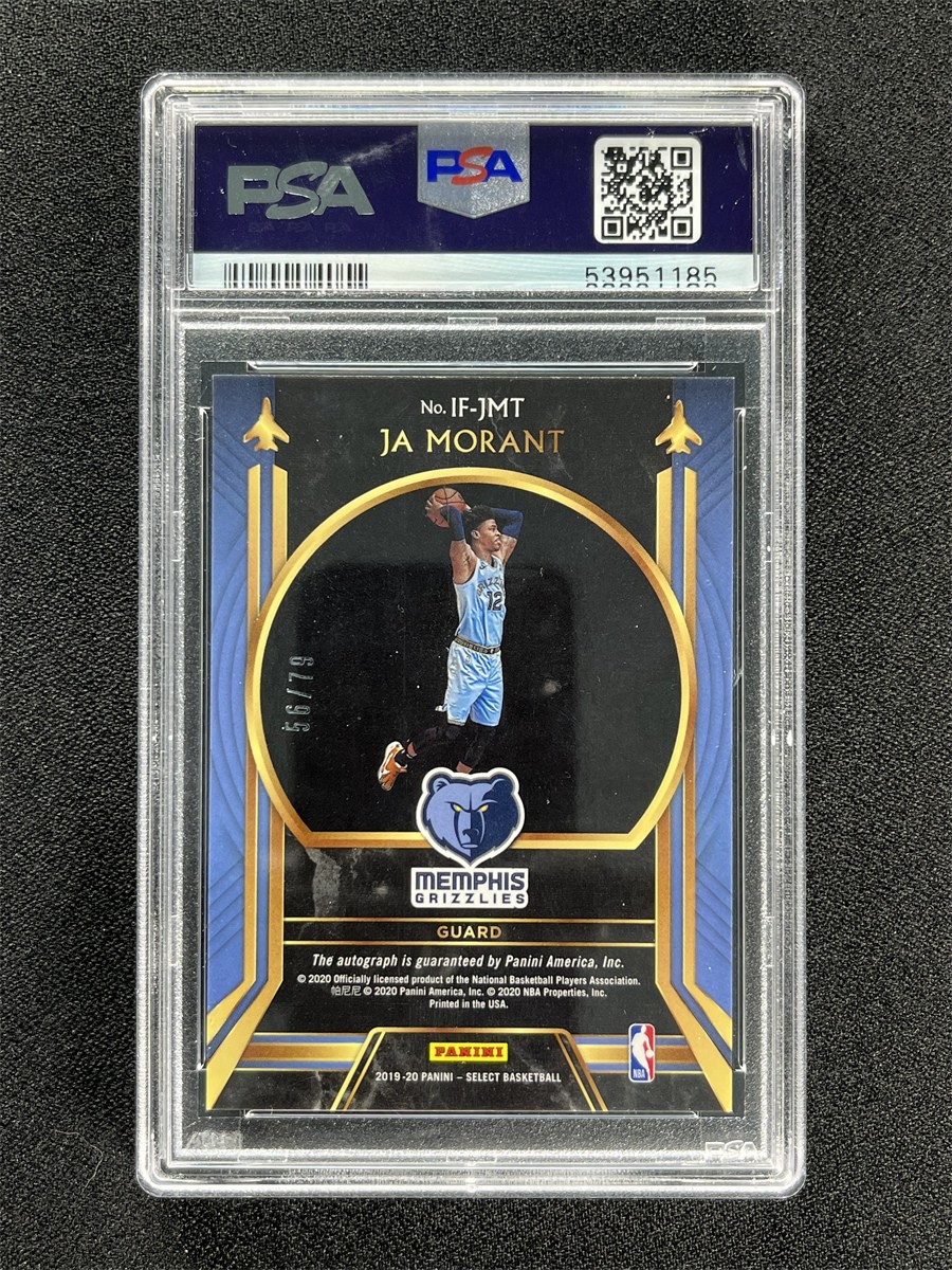 2019-20 Panini Select Ja Morant In Flight Signatures Auto RC /79 PSA 10 GEM MT view 2